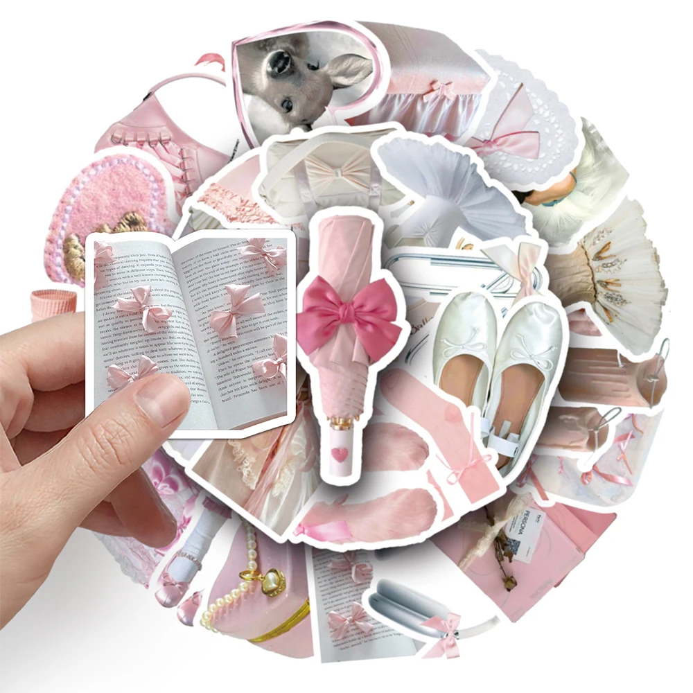 10/30/50pcs INS Style Pink Cartoon Stickers Aesthetic Kawaii Girls Decoration Decals Toys Waterproof Graffiti Stationery Phone