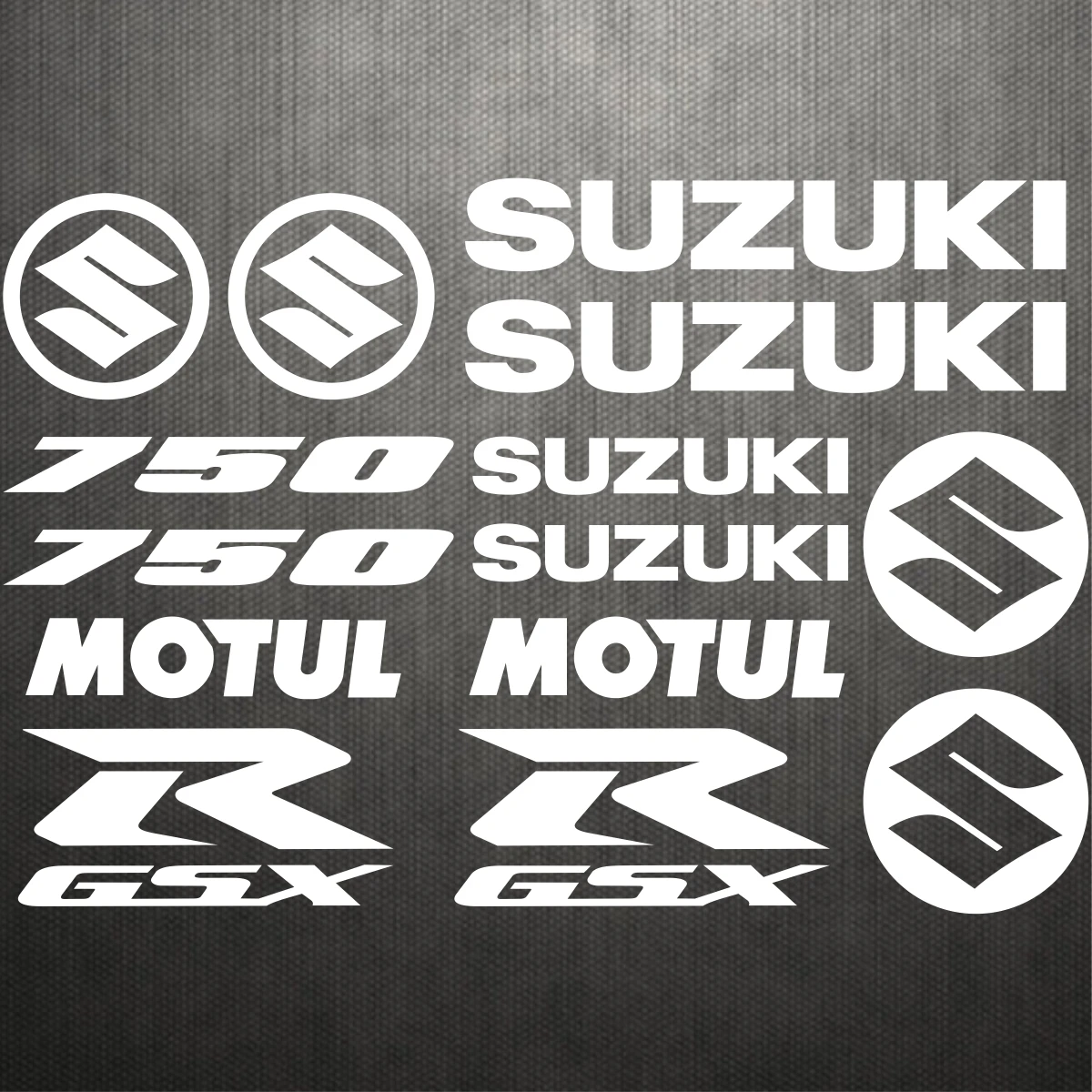 Suzuki Stickers GSXR 750 Logo Motorcycle Tank Helmet Emblem Decals Set