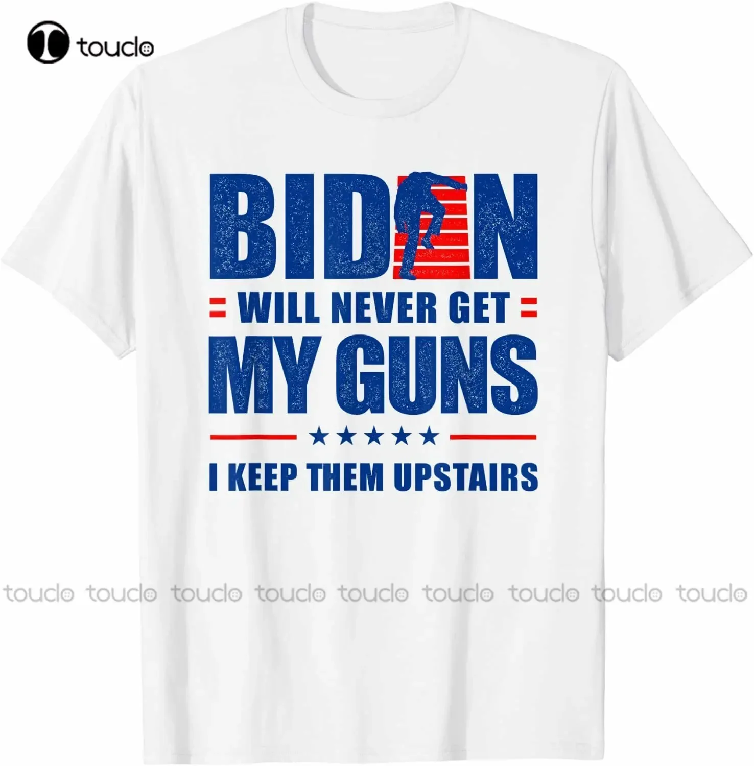 New Limited Biden Will Never Get My Guns I Keep Them Upstairs White T-Shirt White Womens Shirt Custom Aldult Teen Unisex Xs-5Xl