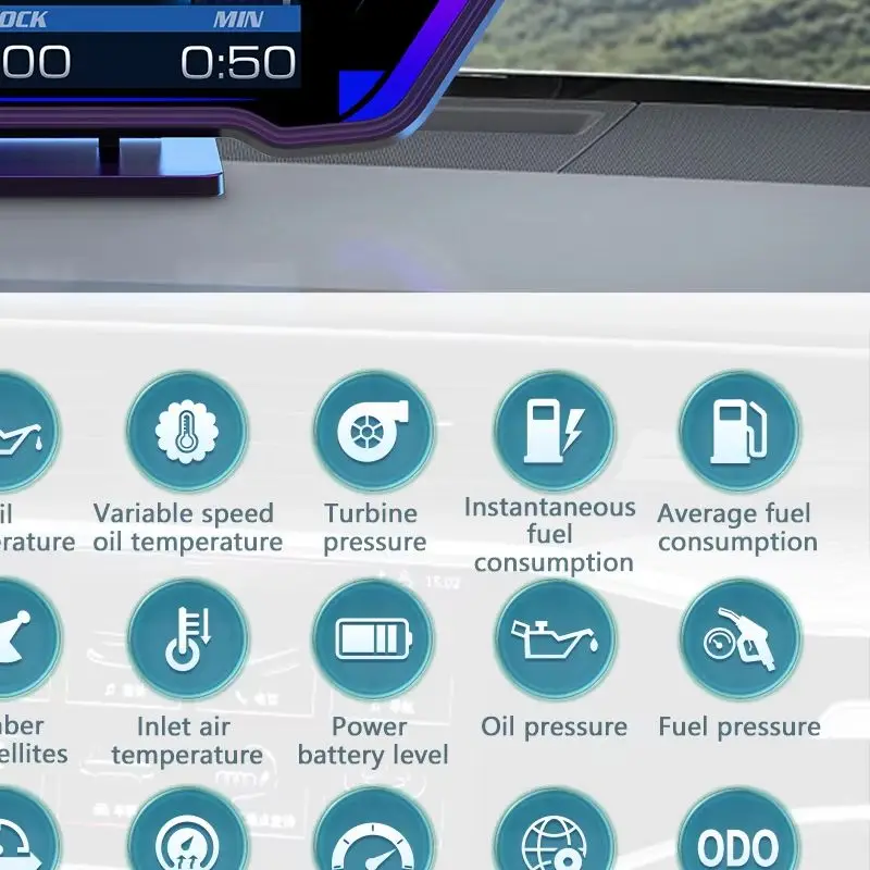 P3 Head Up Display OBD+GPS Dual System Car Speedometer on-board Computer with Slope Meter Water Temp Speed Alarm
