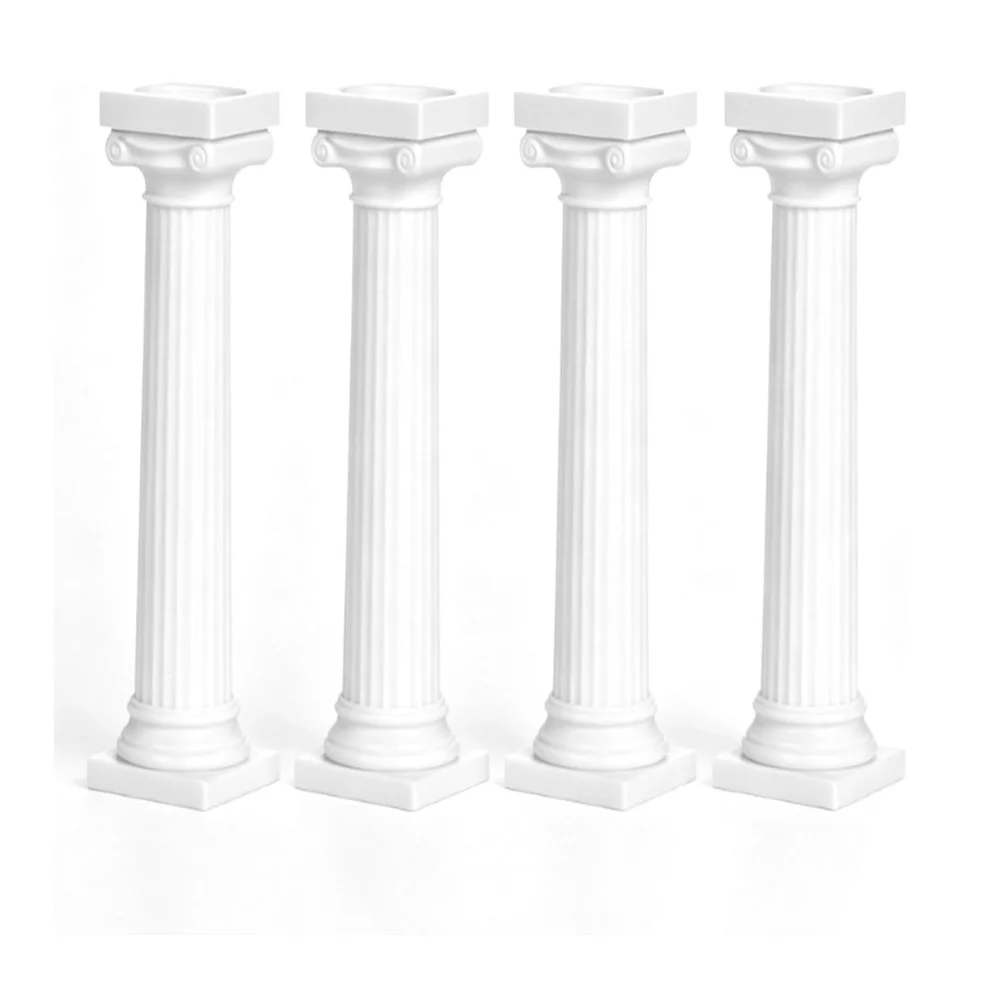 4pcs PP Roman Column Cake Stands White Even Support Design Tiered Cake Separators Shearable Multilayer Cake Decoration Tools