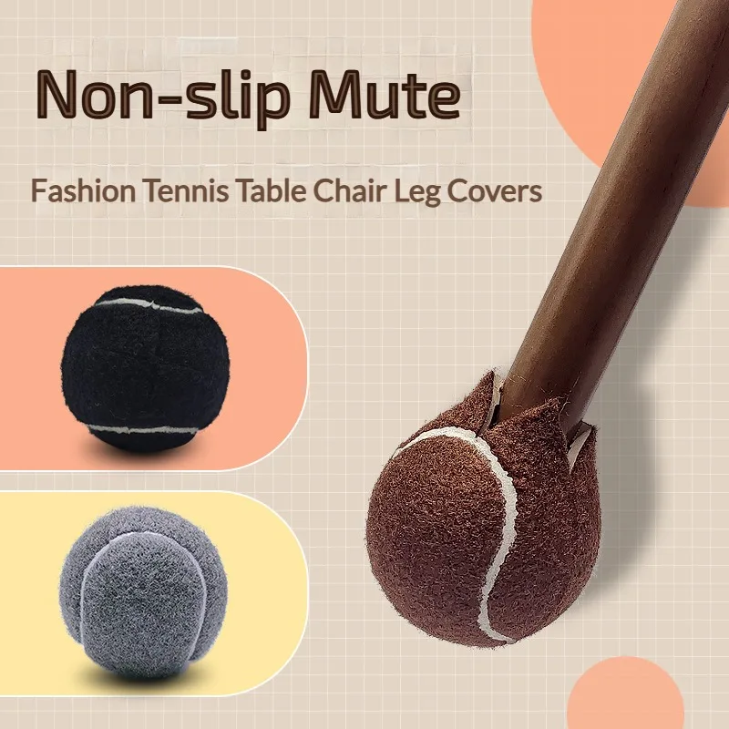 4Pcs/Set Furniture Leg Covers Tennis Balls Shape Cross Opening Supplies AntiSlip Floor Protection for Office Sofa Dining Room