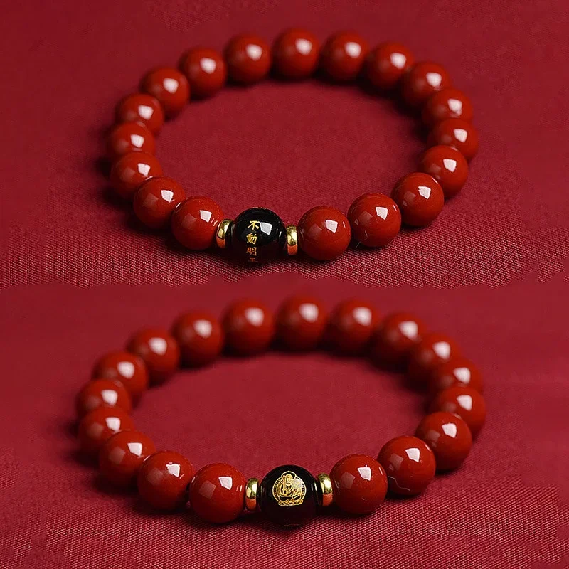 Birth Buddha Cinnabar Bracelet Body Protection Beads Bracelet Couple Men and Women's Natal Year Zodiac Guardian Bracelet view 2