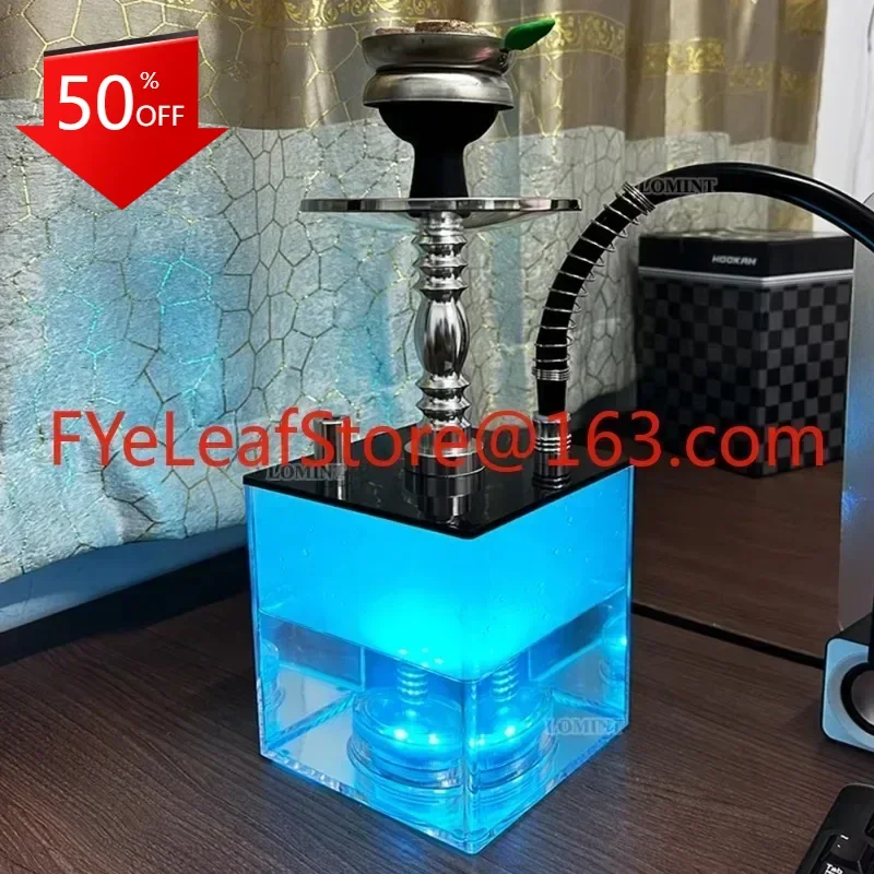 

Transparent square water hook acrylic hookah set accessories Cachimba LM-HP008-2