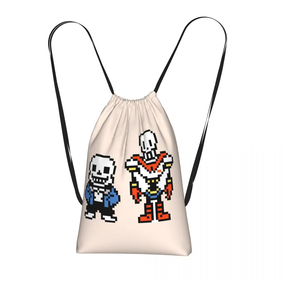 Undertale Sans And Papyrus Backpacks Casual Drawstring Bundle Pocket Sundries Bag Book Bags for Man Woman School
