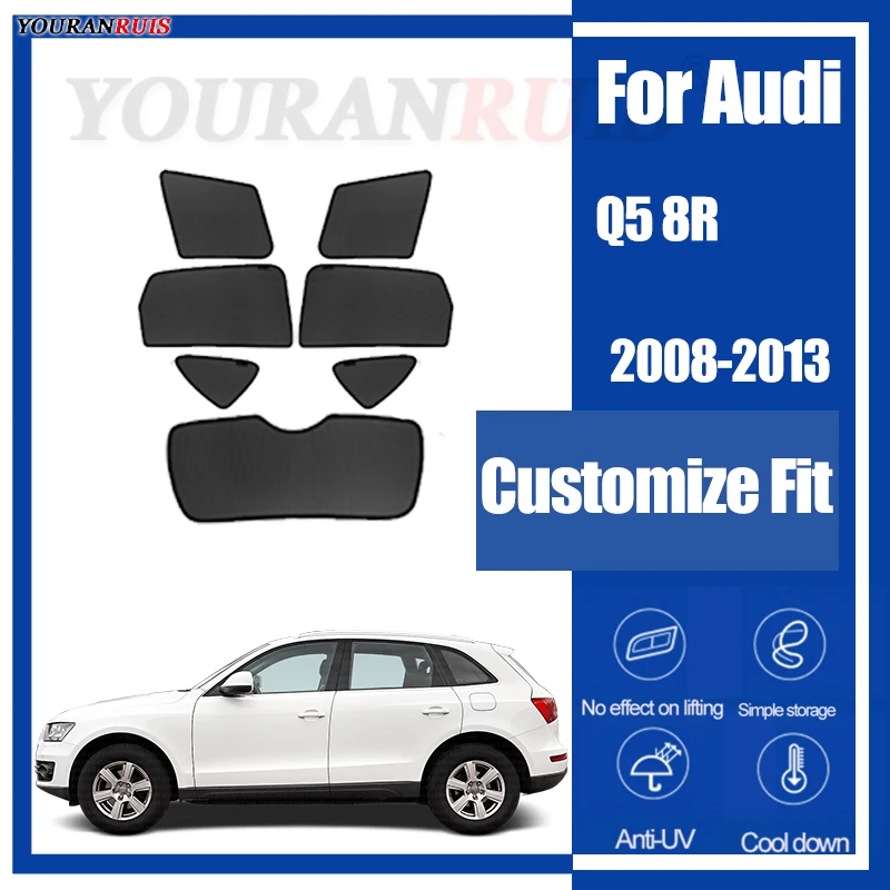 

Настроить для Audi Q5 8R 2009-2013, автомобильные боковые окна, солнцезащитные шторы, сетчатая теплоизоляция, защита конфиденциальности, аксессуары