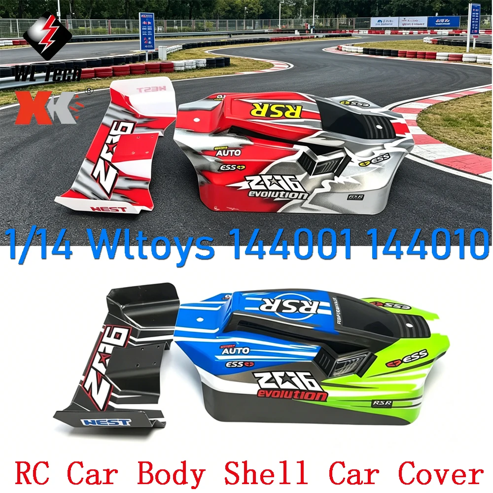 

1/14 WLtoys RC Car Body Shell Car Cover with PVC Tail Wing for Wltoys 1:14 144001 144010 4WD RC Model Car Shell Upgrade Parts