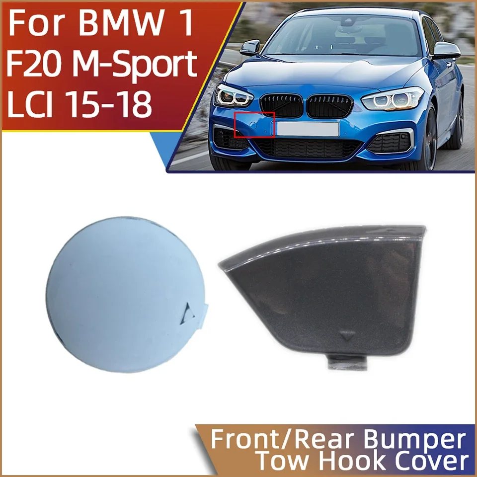 Coperchio del coperchio del gancio di traino del paraurti per BMW Serie 1 F20 F21 LCI M-Sport 2015-2018 51118064578 51128060301   Coperchio per il trasporto del rimorchio Hatchback