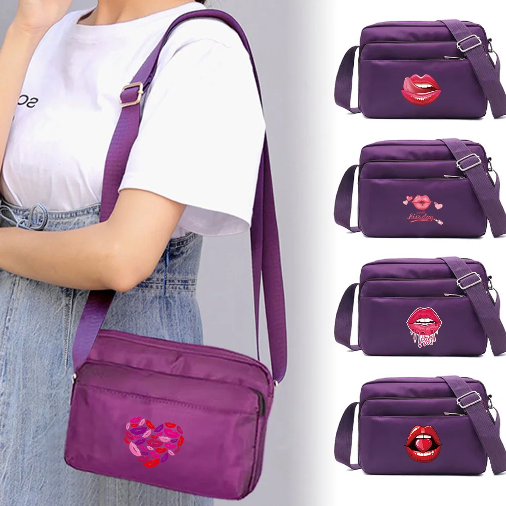 

Single Shoulder Crossbody Bag Mouth Pattern Printing Series Outdoor Travel Work Commuting Simple and Durable Storage Pack