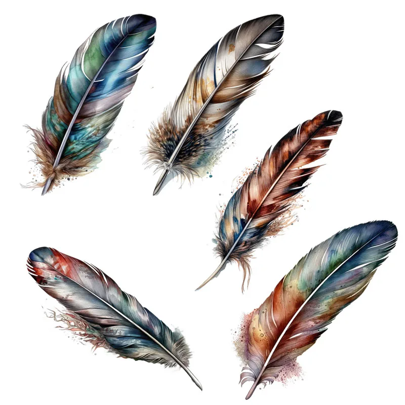 Three Ratels QN46 Beautiful feather Cartoon wall sticker for home decoration car hood decals