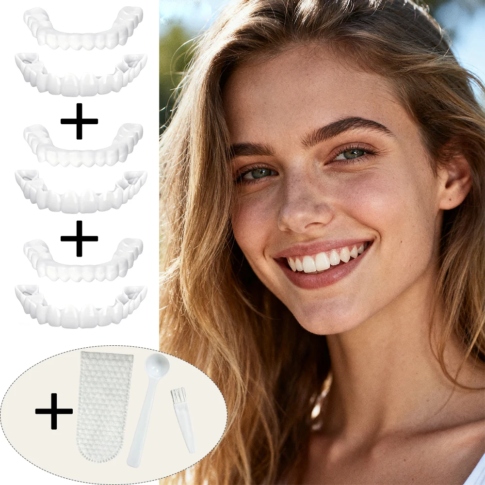 

Easy to Store Teeth Veneers Reusable Instant Smile Whitening Compact Size Fits in Small Bag H2931