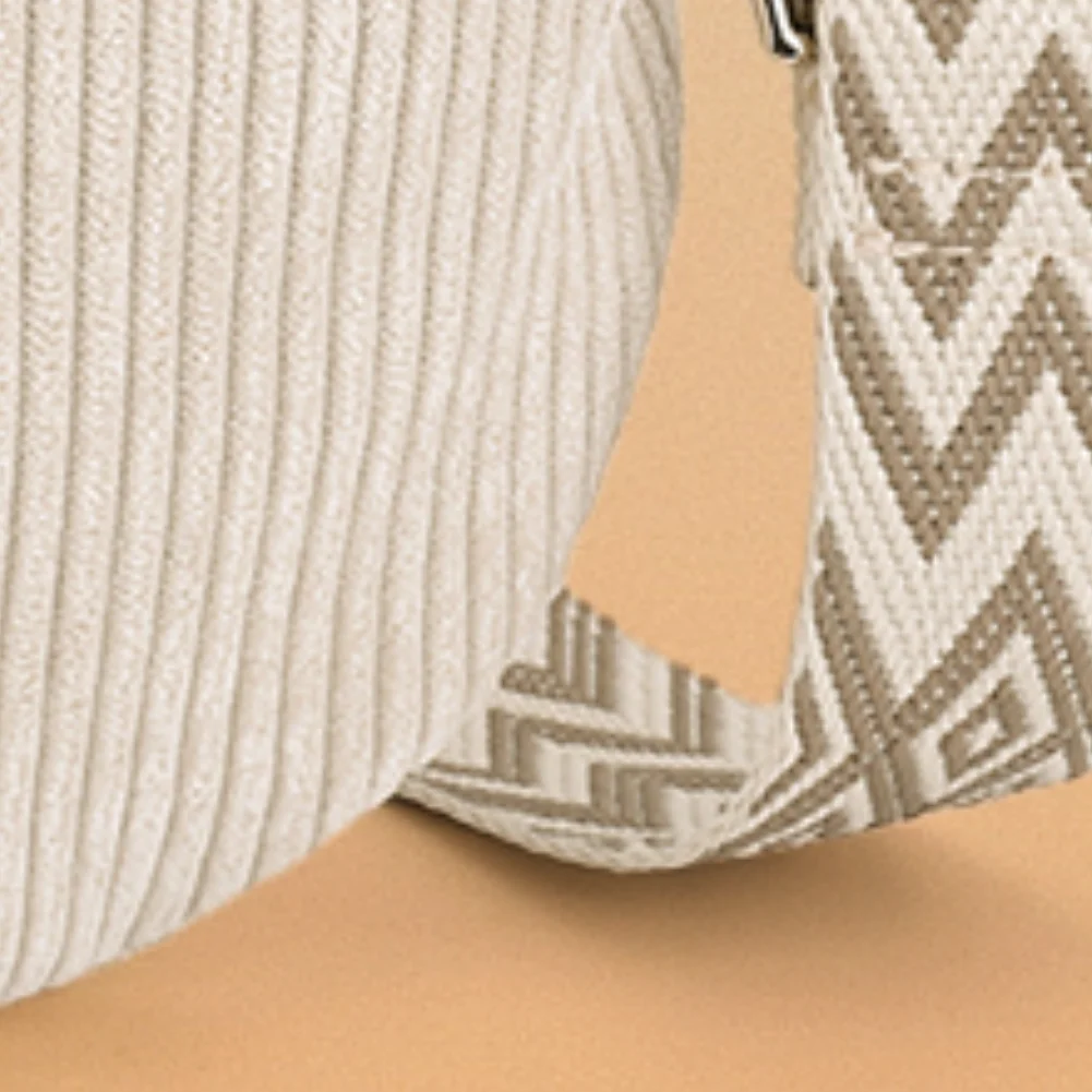 

Shoulder Bag for Men Women with Adjustable Wide Strap Crossbody Bag Corduroy Zipper Bum Bag Fanny Pack for Travel Workout