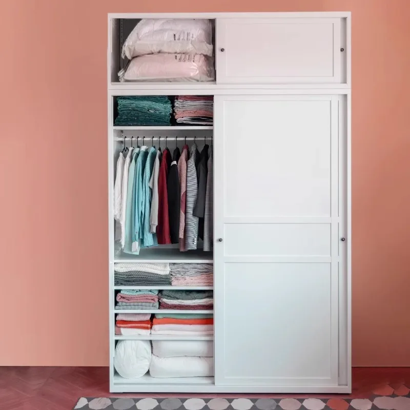 

Simple sliding door wardrobe bedroom metal steel wardrobe