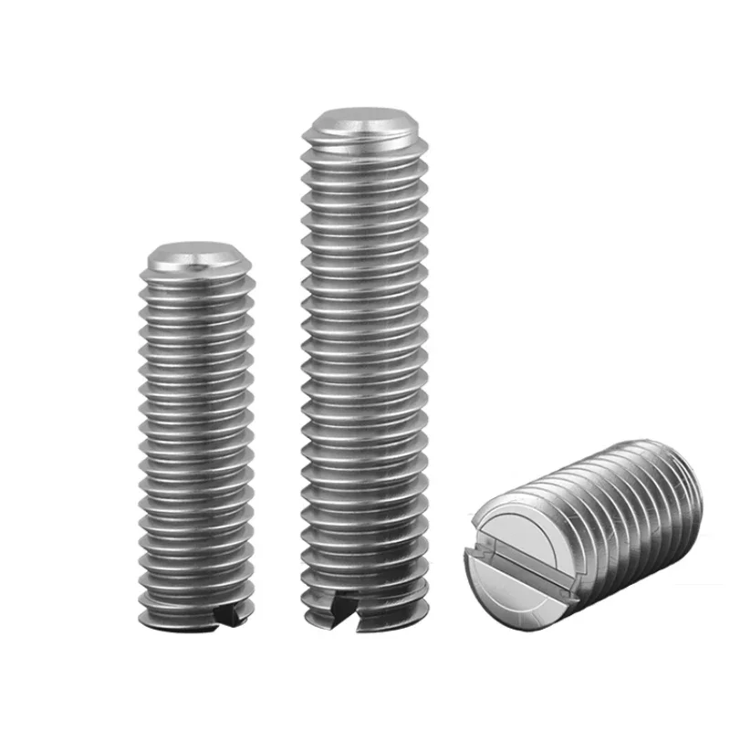 M2 M2.5 M3 M4 M5 M6 M8 M10 304 Stainless Steel Slotted Head Flat Point End Headless Grub Bolt Set Screw