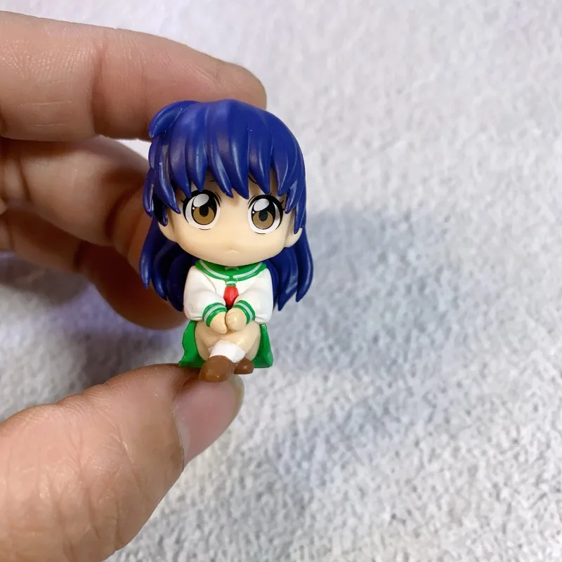 Bandai Inuyasha Machiawase Sitting Figure Set Higurashi Kagome Miroku Mini Figure Q Version Cute Anime Collectible Desk Decor view 3
