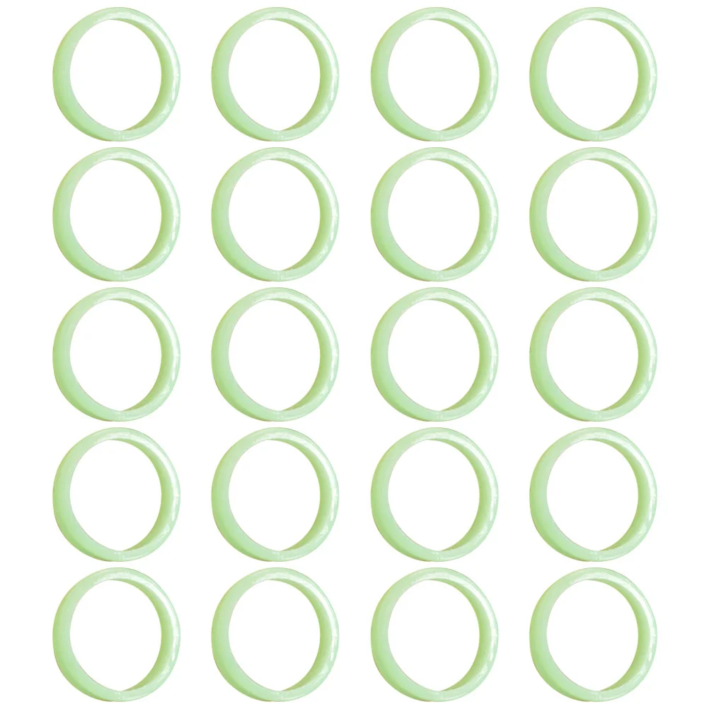 100Pcs Plastic Luminous Ring Party Finger Decoration Fluorescence Finger Ring Party Supplies Green