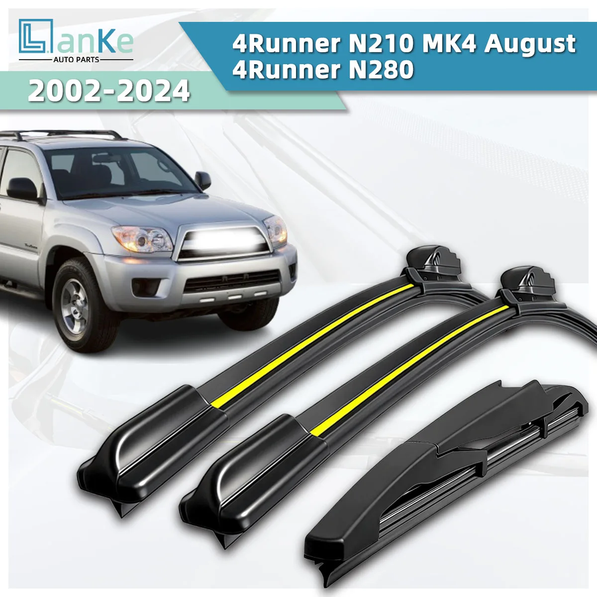 

Suitable For Toyota 4Runner N210 MK4 August/4Runner N280 (2002-2024) Car Wipers Stable And Durable Front Windshield Wipers