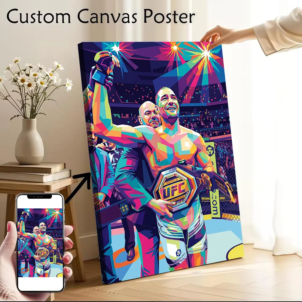 Sean Strickland MMA Champion Canvas Poster Wall Art Customizable High Quality Printed Picture for Home Decoration Ornaments Room