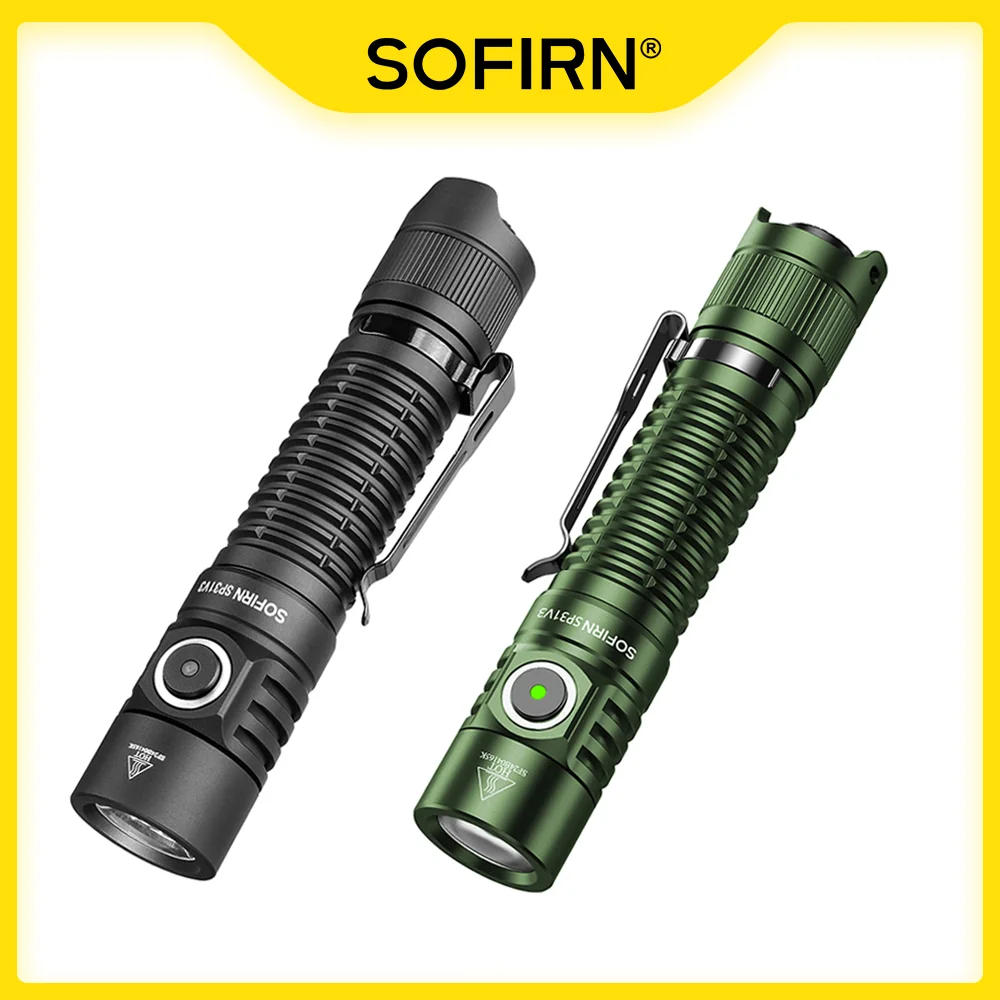 Sofirn SP31 V3 18650 Tactical Flashlight 2000lm Rechargeable Torch Throw 269M USB C IP68 EDC Tail Switch