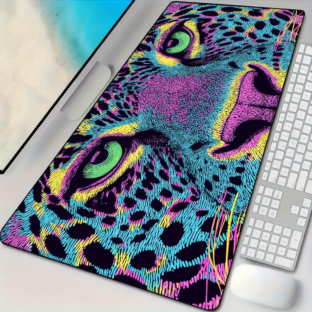 Fantasy Colorful Leopard Mouse Pad Desk Mat Large Computer Office Carpet XXL Mousepad Gamer Gaming PC Accessories Keyboard Rug