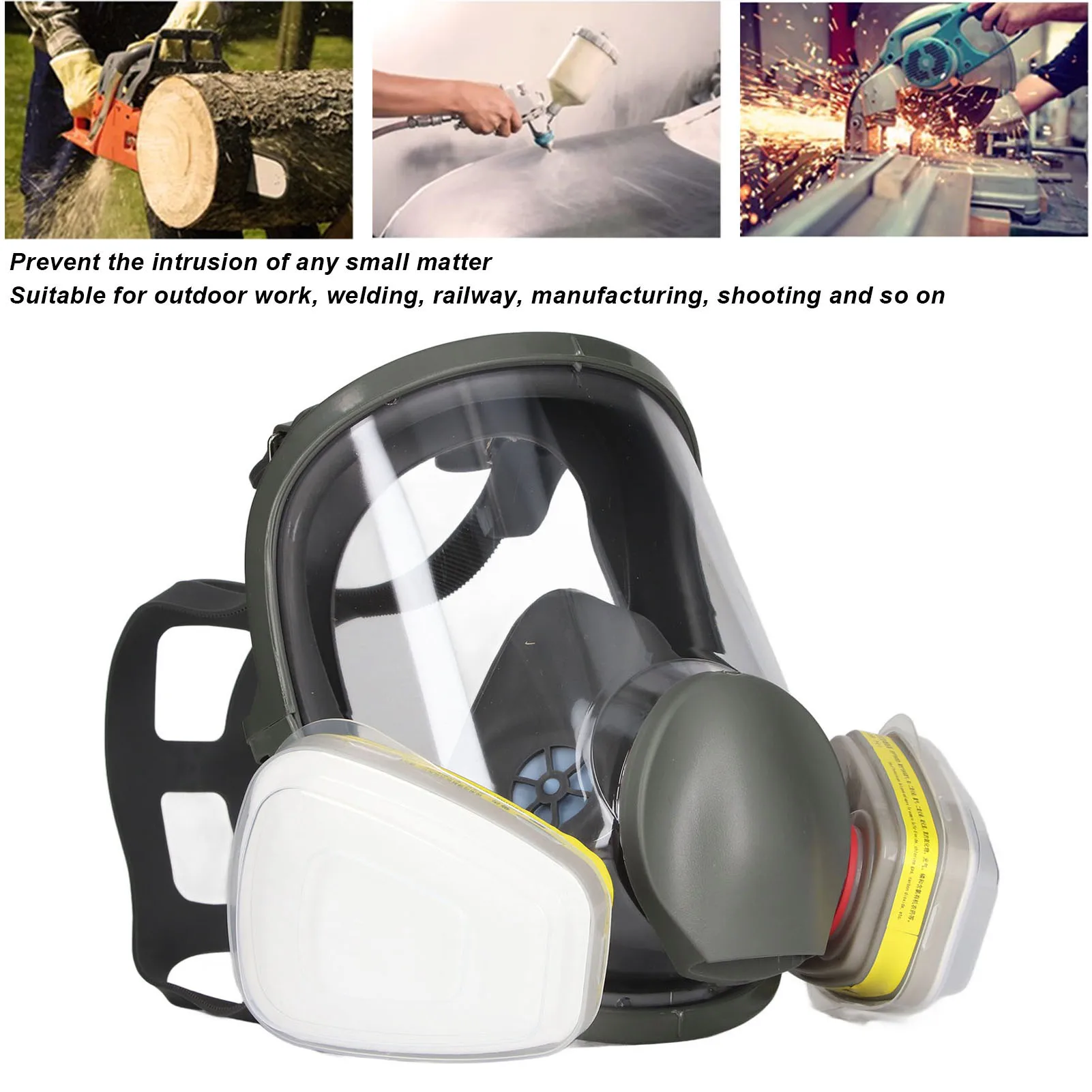 

ZK30 Full Face Respirаtor Reusable Organic Vapor Protection for Painting Welding with 10Pcs Filter Cotton and Cover glasses