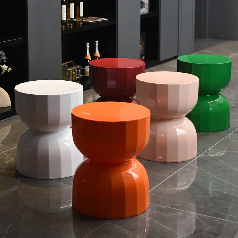 

Plastic round coffee table small apartment living room sofa side few light luxury Internet celebrity