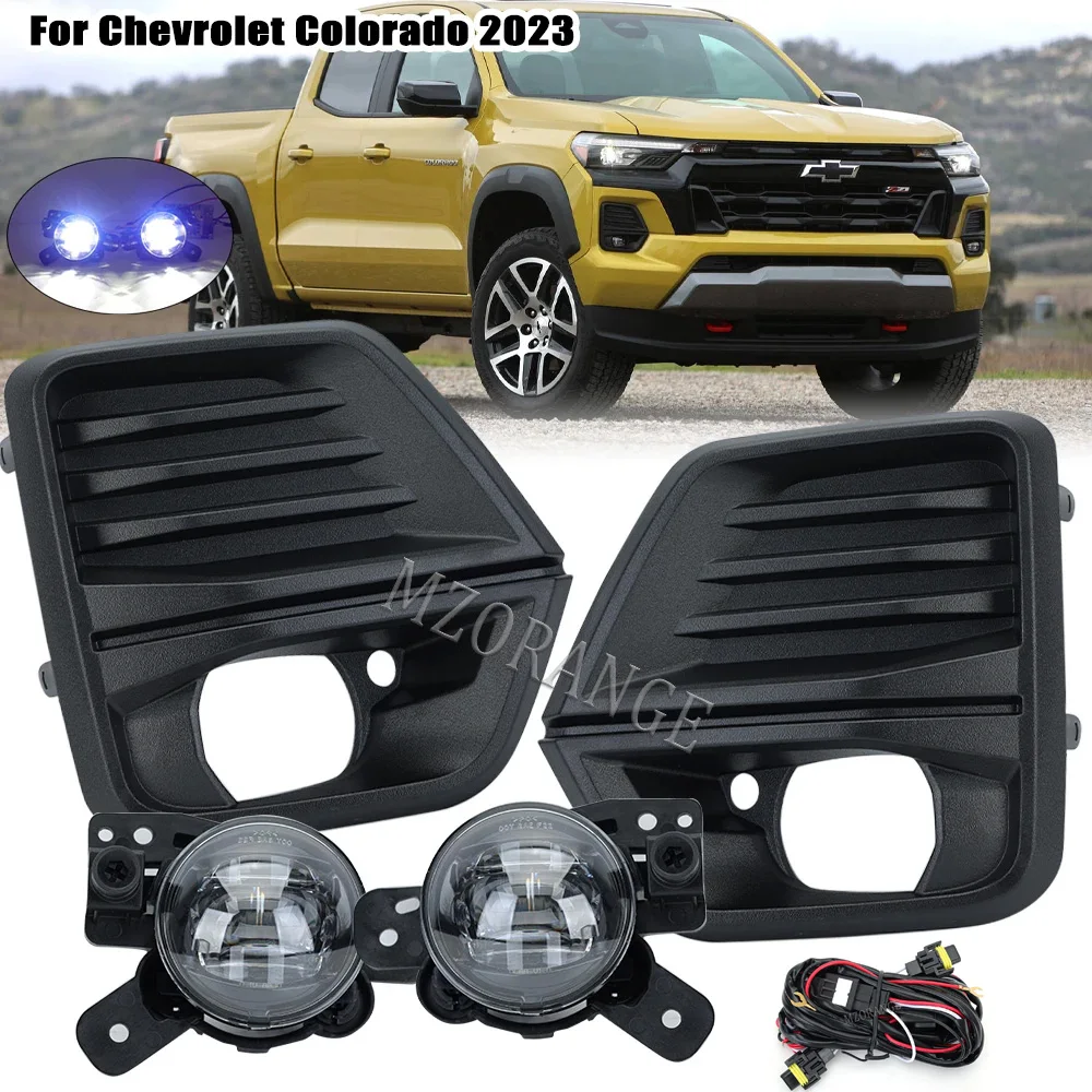 

LED Fog Light For Chevrolet Colorado 2023 2024 Bumper FogLights Headlights Cover Frame wire Driving Lamp Car Accessories