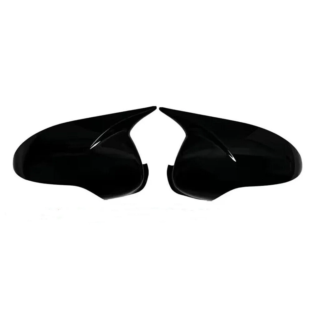 for Mercedes Benz E Class W211 2006 2007 2008 2009 Gloss Black Horn Stylish Wing Mirror Stick-on Cap Dynamic Blinker Upgrade Set