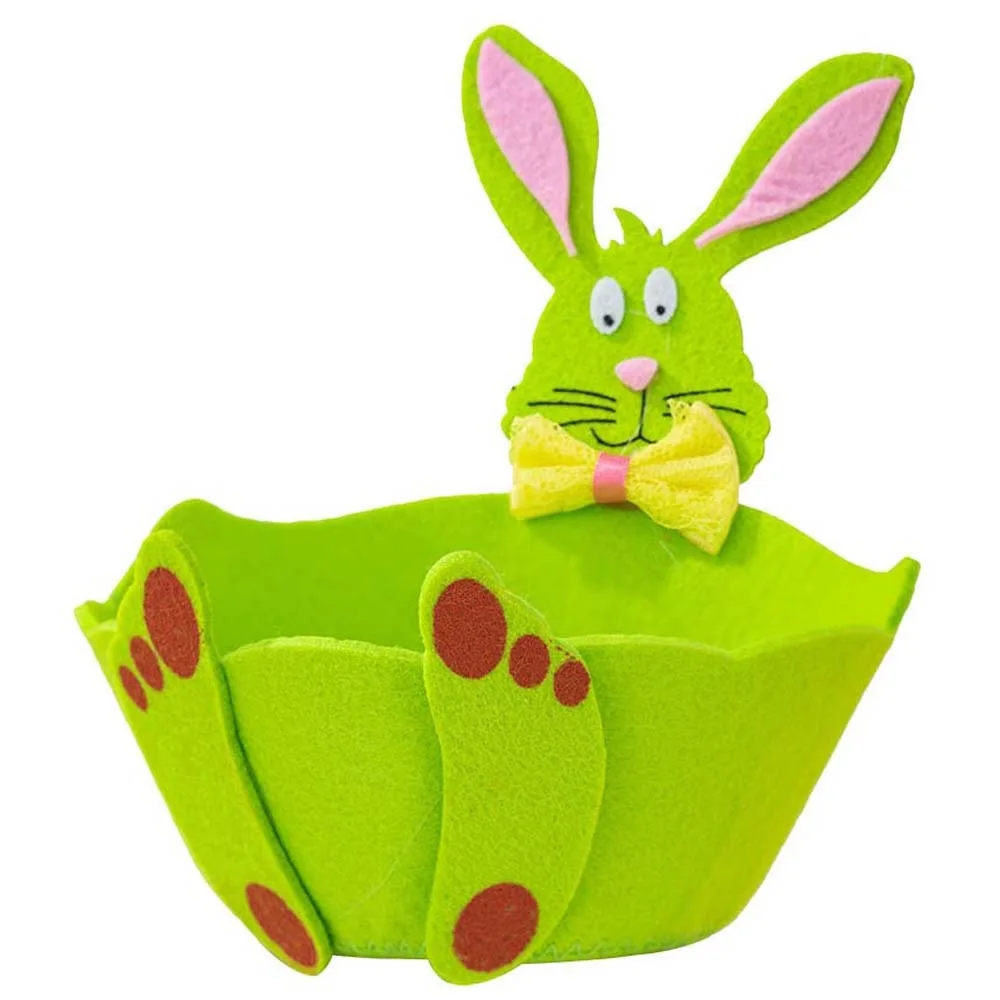 

Sundries Container Case Metal Rabbit Candy Box Exquisite Cartoon Felt Bunny Basket Cut Portable Easter Storage Case Chocolate