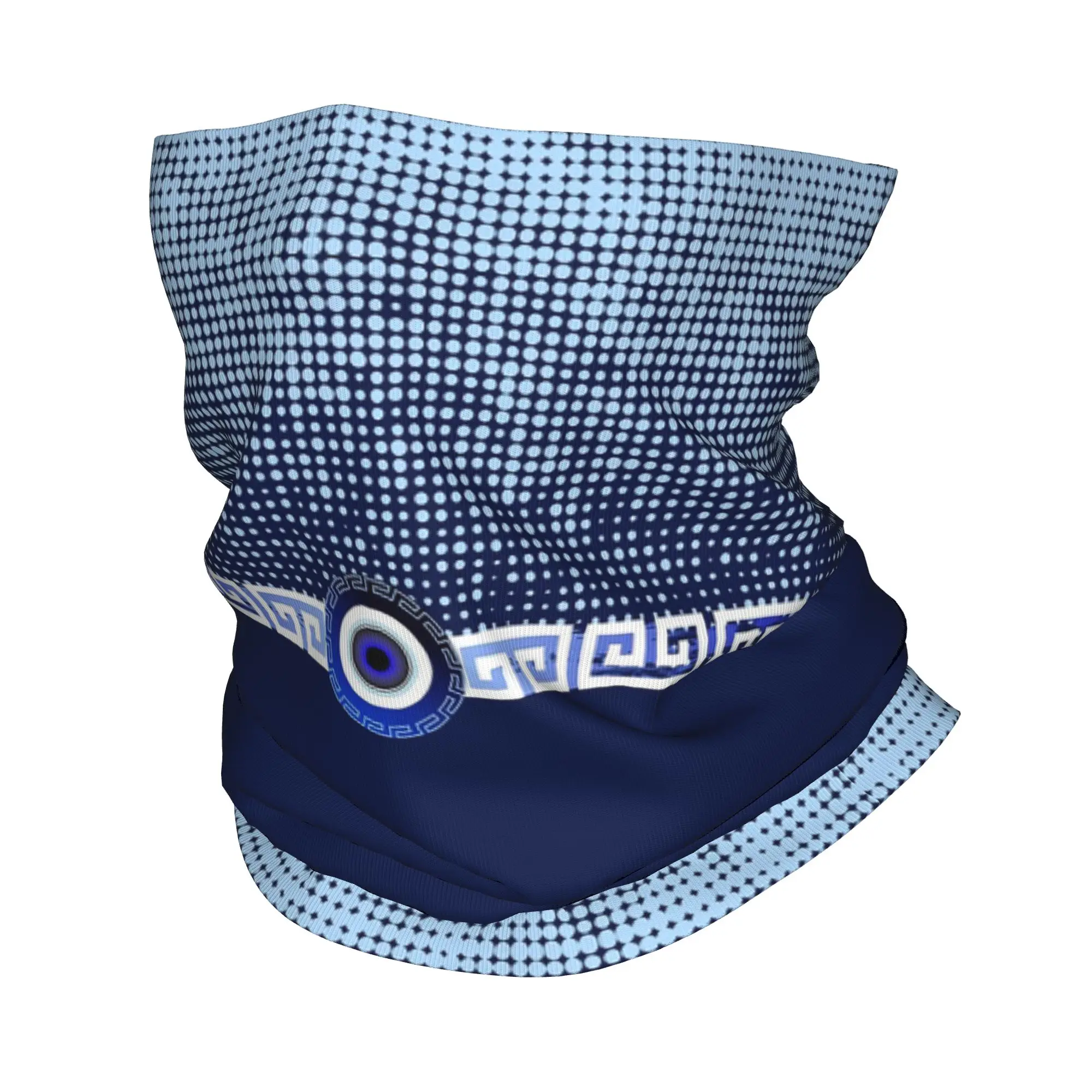 Mati Evil Eye Drops Greek Key Yiorgos Collection Bandana Neck Cover Printed Mask Scarf Multi-use Face Mask Hiking Fishing Unisex