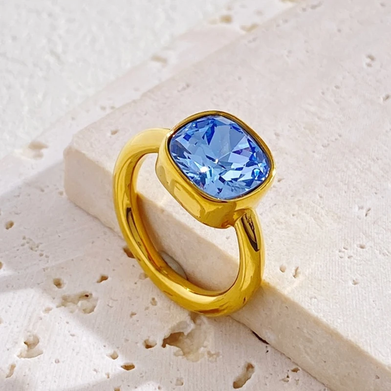 New Arrived 10 Kinds of Crystal Gemstone Throne Rings Gold Color Stacking Knuckle Ring For Women Wedding Jewelry Gift Wholesale