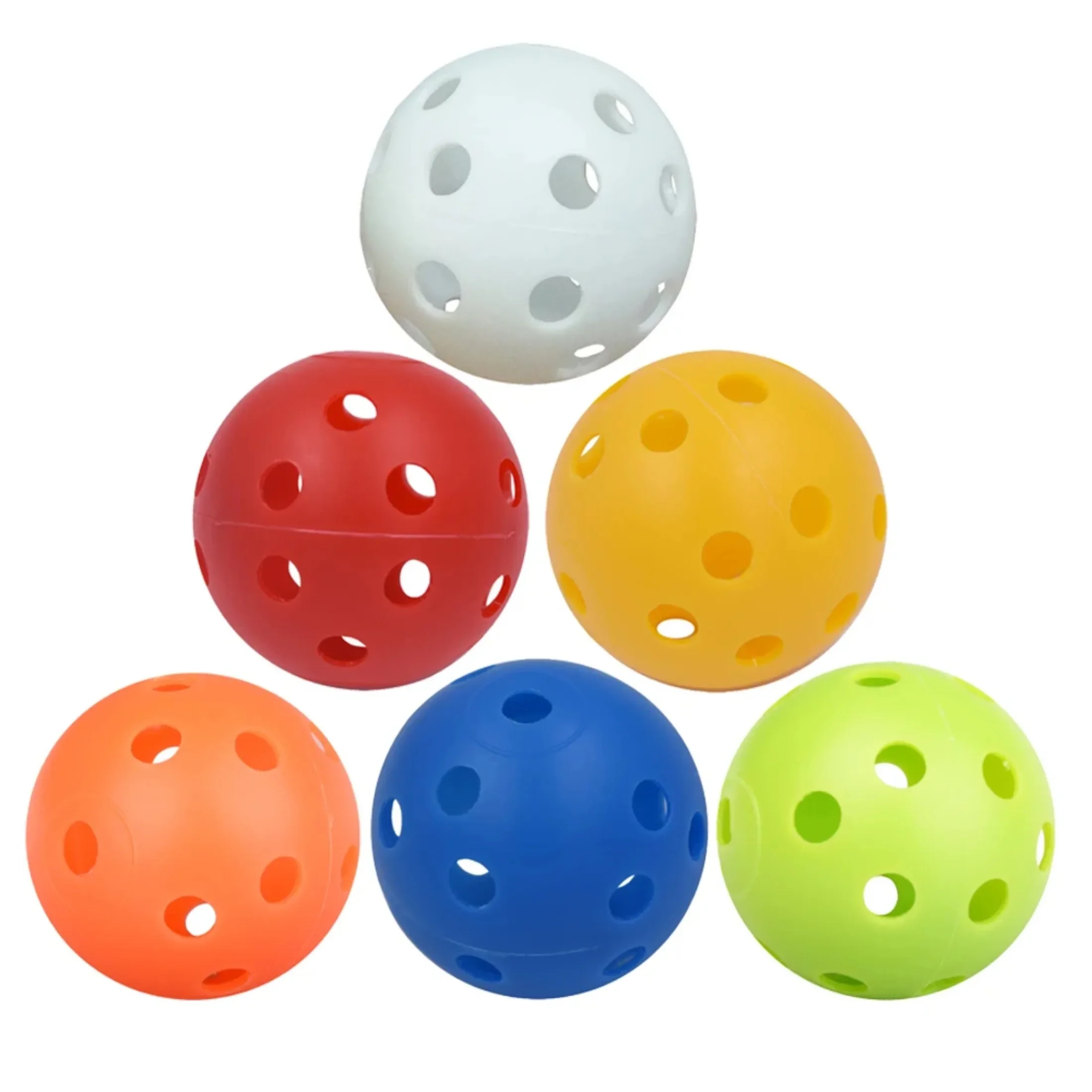 10 Uds. Pelotas de entrenamiento de Golf de 41mm flujo de aire de plástico hueco con agujero pelotas de Golf pelotas de práctica de Golf al aire libre accesorios de Golf