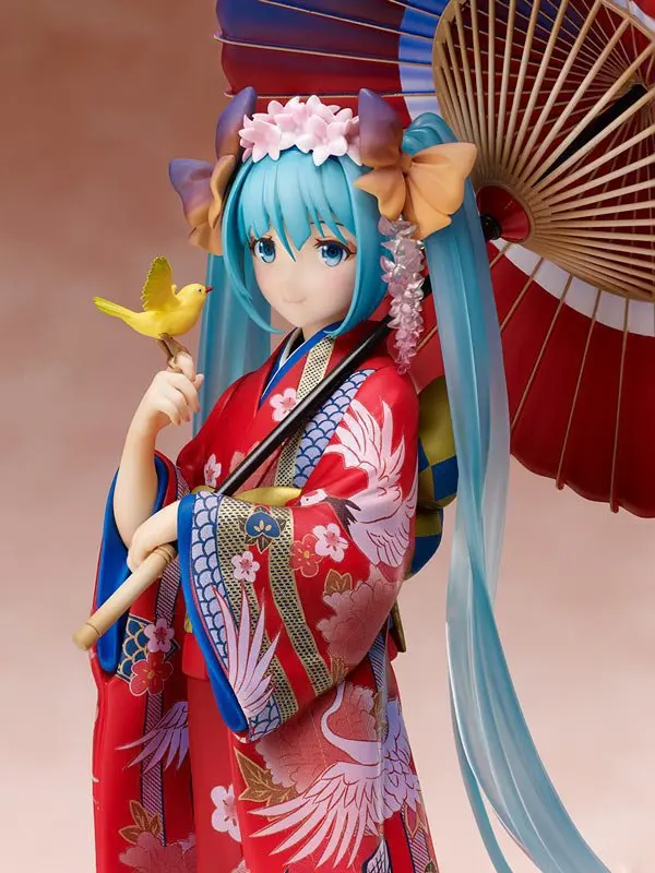 24CM Anime umbrella Kimono Stronger Hatsune Miku Figure Girl Statue Toys Gift Kawaii Doll Desktop Ornament Christmas Present