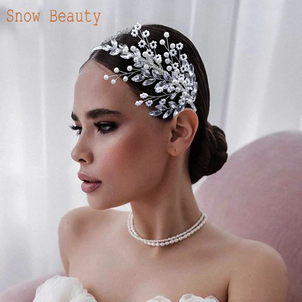 Dz028 Luxe Kristal Bruids Haarband Barok Hoofdtooi Steentjes Bruiloft Haaraccessoires Sieraden Voor Vrouwen Tiara Hoofddeksels