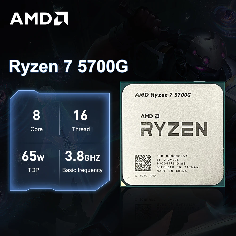 جديد AMD Ryzen 7 5700G R7 5700G CPU placa de video سطح المكتب رقائق متكاملة GPU لعبة مكتب وحدة المعالجة المركزية المقبس AM4 معالج Processor
