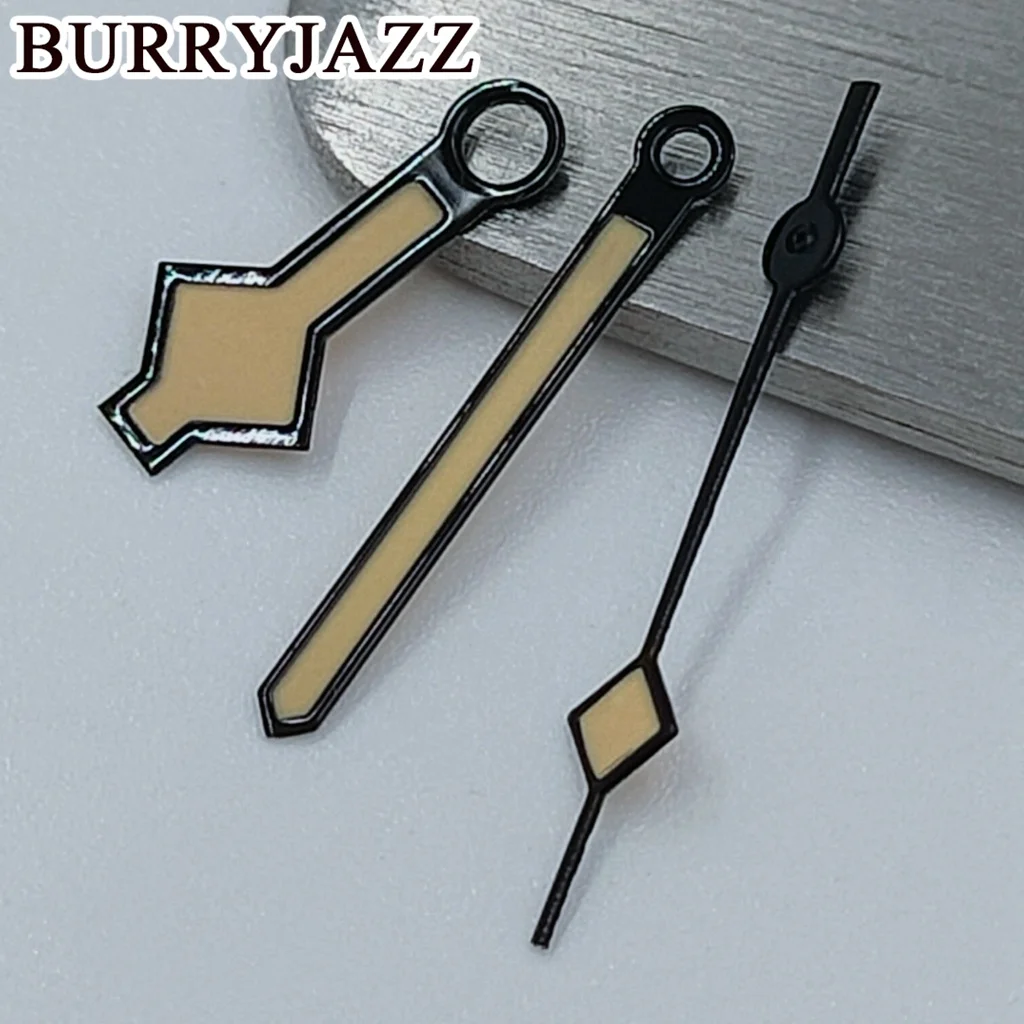 BURRYJAZZ NH35 NH36 NH38 7S26 7S36 4R35 4R36 Watch Hands Black Yellow/ Gold Yellow Hands Green Luminous