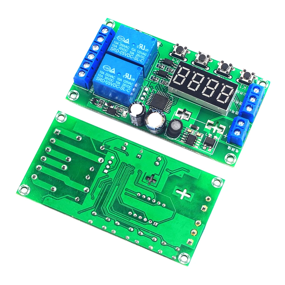 YF-7 2-Channel Delay Relay Board Pulse Trigger Cycle Timer 0.01s-999m Delay Time Cycle Delay Timer Control