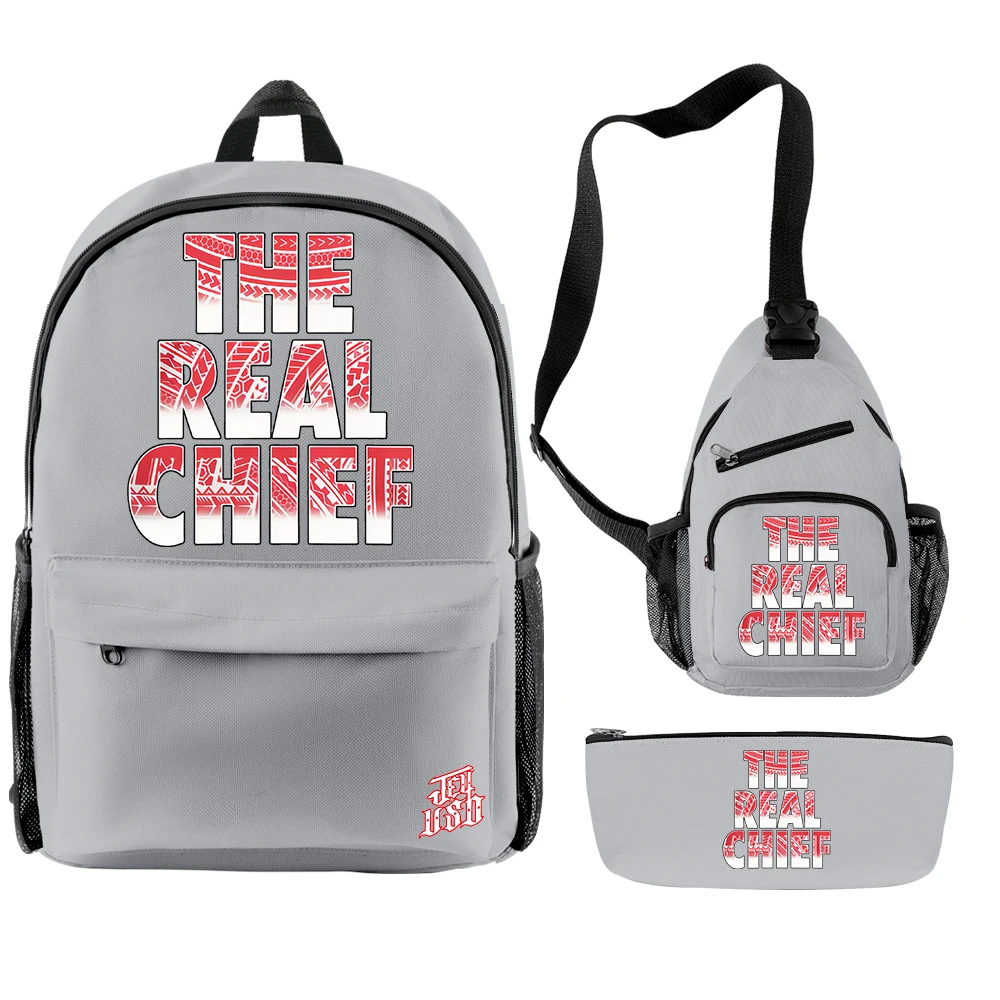 Jey Uso The Real Chief Merch Mochila para homens e mulheres, mochila casual, sacos de viagem, mochila, bolsa de ombro, Unise Packsack, 3 peças por conjunto