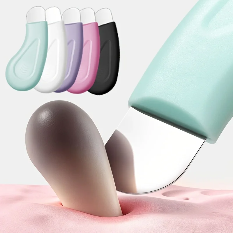 Espátula de Aço Inoxidável para Remoção de Cravos, Ferramenta Multicolorida para Limpeza de Poros Faciais e Remoção de Sebo e Pele Morta com Capa Protetora