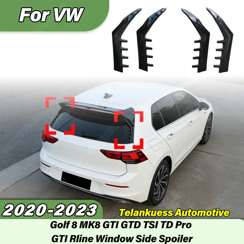 

For Volkswagen Golf 8 MK8 GTI GTD TSI TD Pro GTI Rline 2020 2021 2022 2023 Car Rear Trunk Flank Window Trim Spoiler Exterior