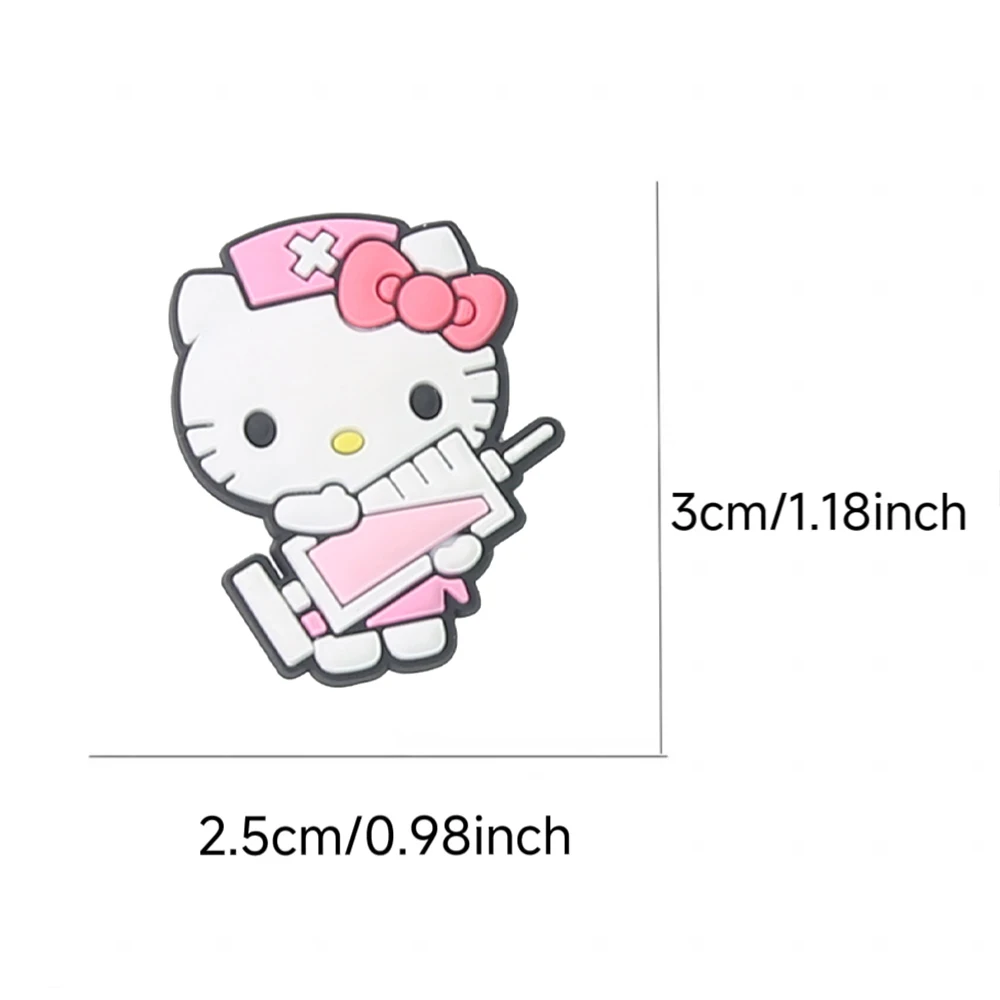 11-50pcs Mesuca Cute Hello Kitty Cartoon PVC shoe Accessories DIY Detachable Waterproof Creativity Fashion Party Gifts
