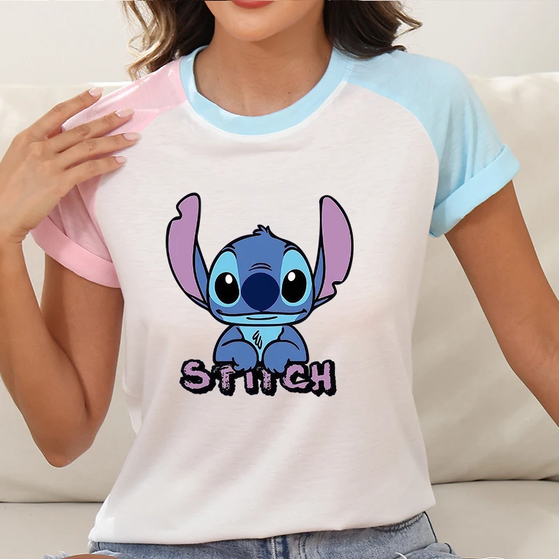 

Clothes Stitch Women Y2k T-shirt Female Clothing Short Sleeve Disney Cartoon Brands Ladies Large Size Summer Tops & Tees Trends