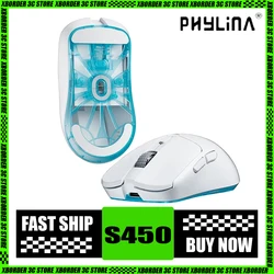 Phylina S450 Wireless Mouse Paw3395 Dual Mode 2.4g Lightweight E-Sports Mouse Ergonomics Office Mice Pc Gamer Accessories Gifts