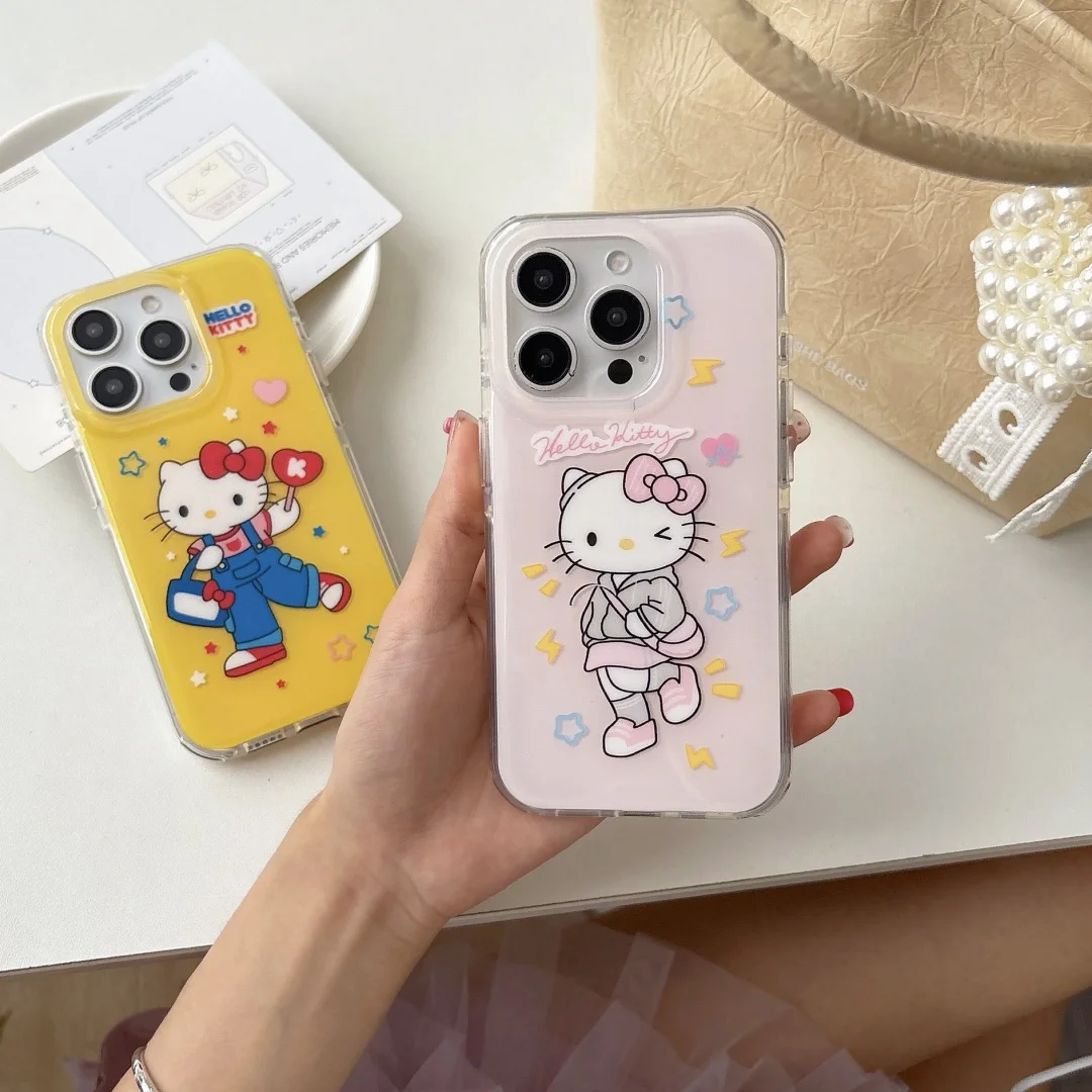 

lovely sweet flower bear kitten Hello Kitty Phone Case For iPhone 16 15 14 13 Pro Max Y2K abstract Soft Soft protective shell﻿﻿﻿