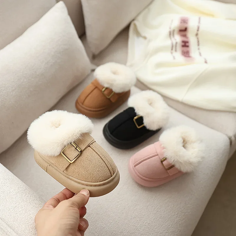 Winter Boy Fleece-lined Warm Snow Boots Girl Children Non-slip Short Boots Soft Comfortable Cotton Shoes Baby Kids Outdoor Wear