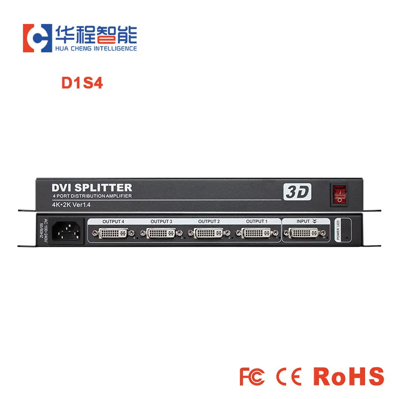 

DVI Splitter 1 In 4 Out 1K60Hz/4K30Hz 40m Transmission Synchronized Display Digital Signal Multiple Screens Model AMS-D1S4