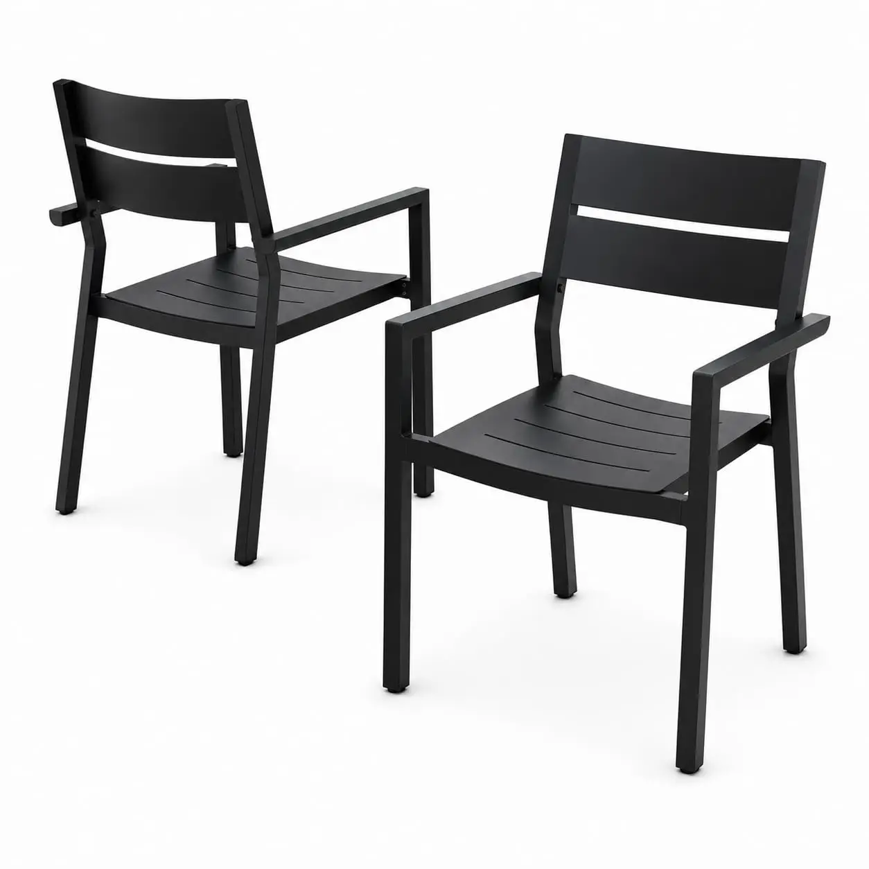 Aluminum Stackable Patio Dining Chair Set of 2 with Armrest, Lightweight All Weather for Outdoor Lawn Garden, Customized