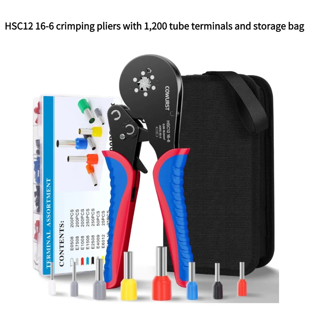 HSC12 16-6 Crimpzange 16mm² für Rohr- und Aderendhülsen – Elektrisches Crimpwerkzeug für Kabelverbindungen – Detail 7