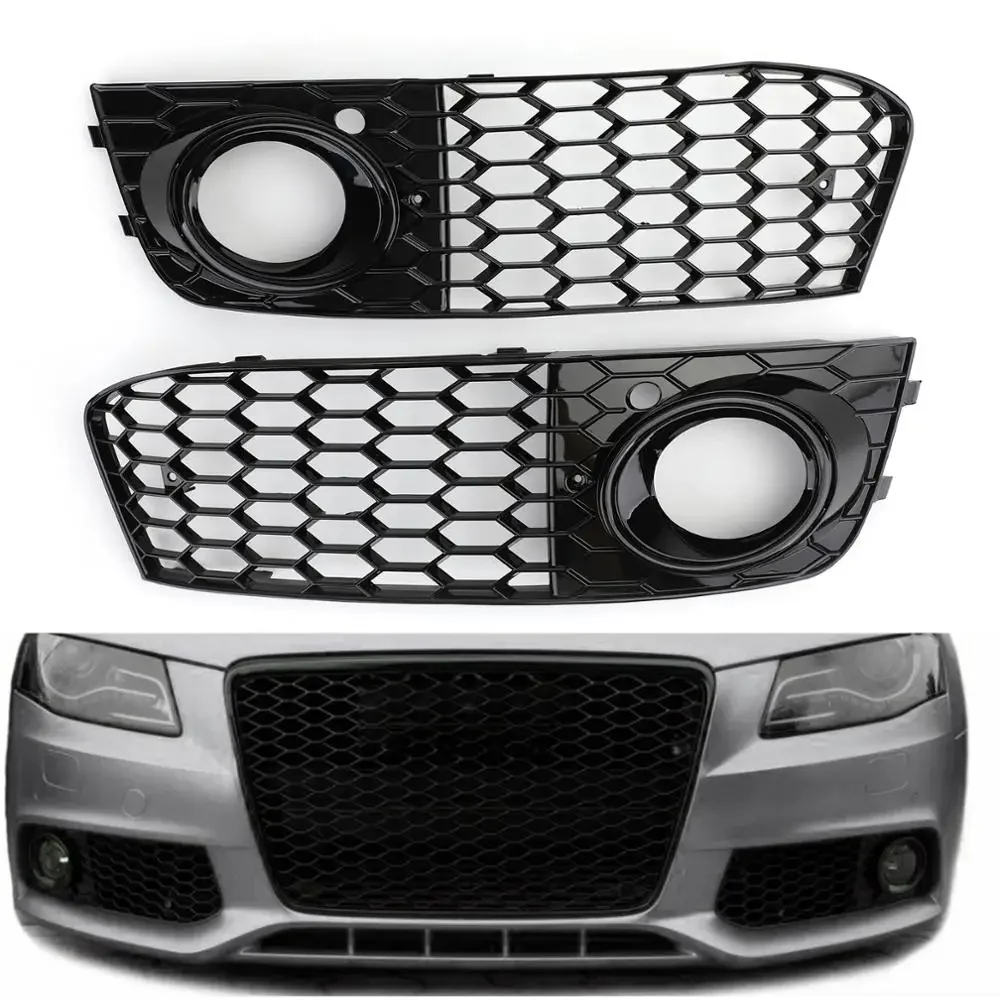 

Для Audi A4 B8 RS4 2009 2010 2011 2012 Сотовая сетка Противотуманные фары с открытым вентиляционным отверстием A4 Впускная крышка решетки 8KD807682 8KD807681 Детали решетки