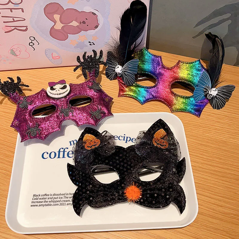 2024 Halloween Glasses Mask Impish Cute Adult Kids Pumpkin Bat Decoration Festival Cosplay Shiny Perform Prop Toys for Girl Gift